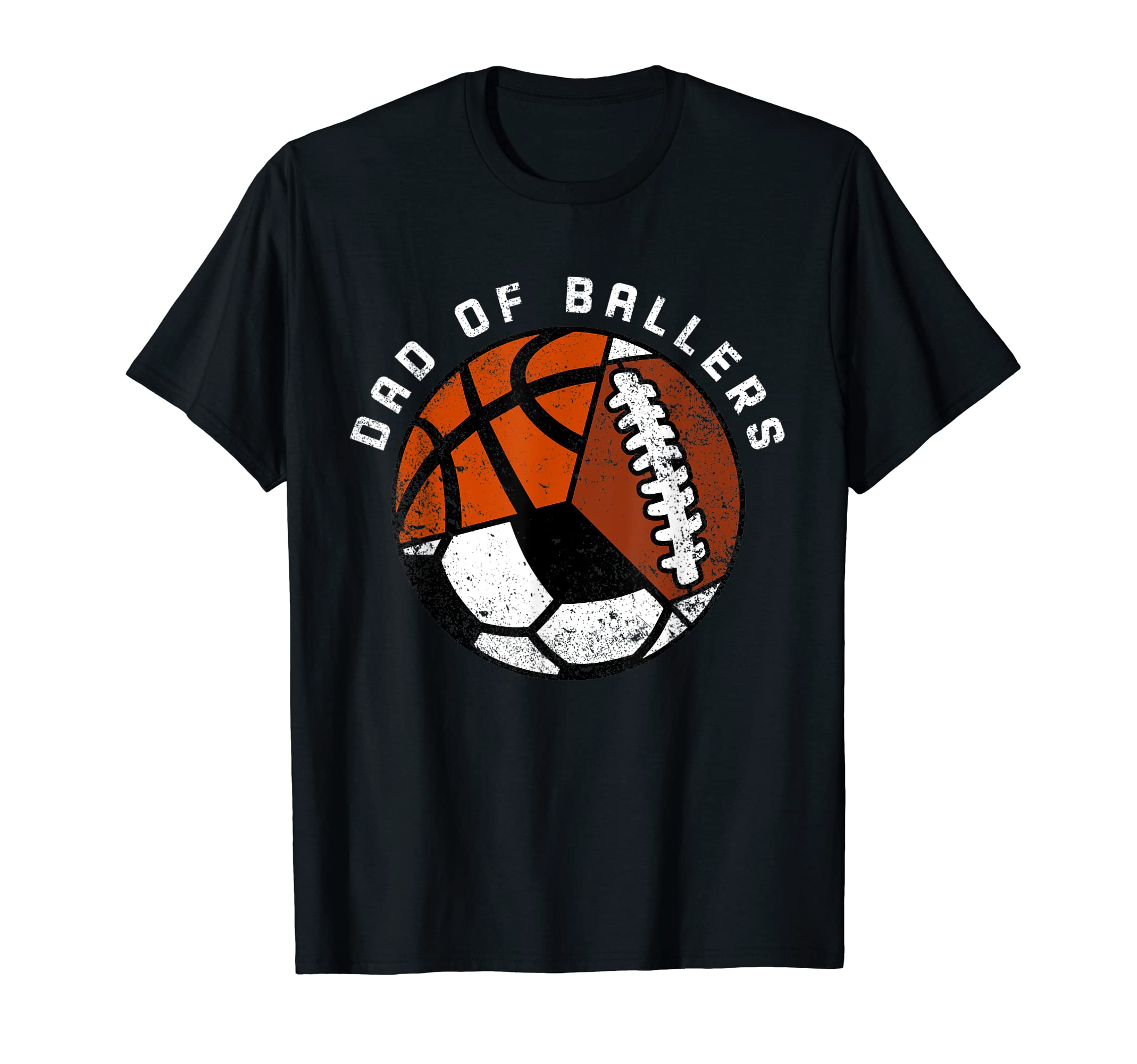 Mens Dad Ballers Funny Soccer Basketball T-Shirt - Novelty Apparel Unisex