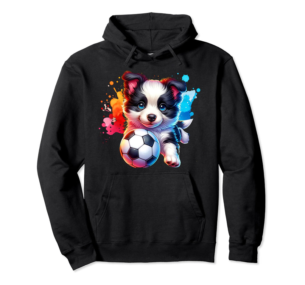 Border Collie Soccer Player Dog Fan Hoodie - Streetwear Style for Adults