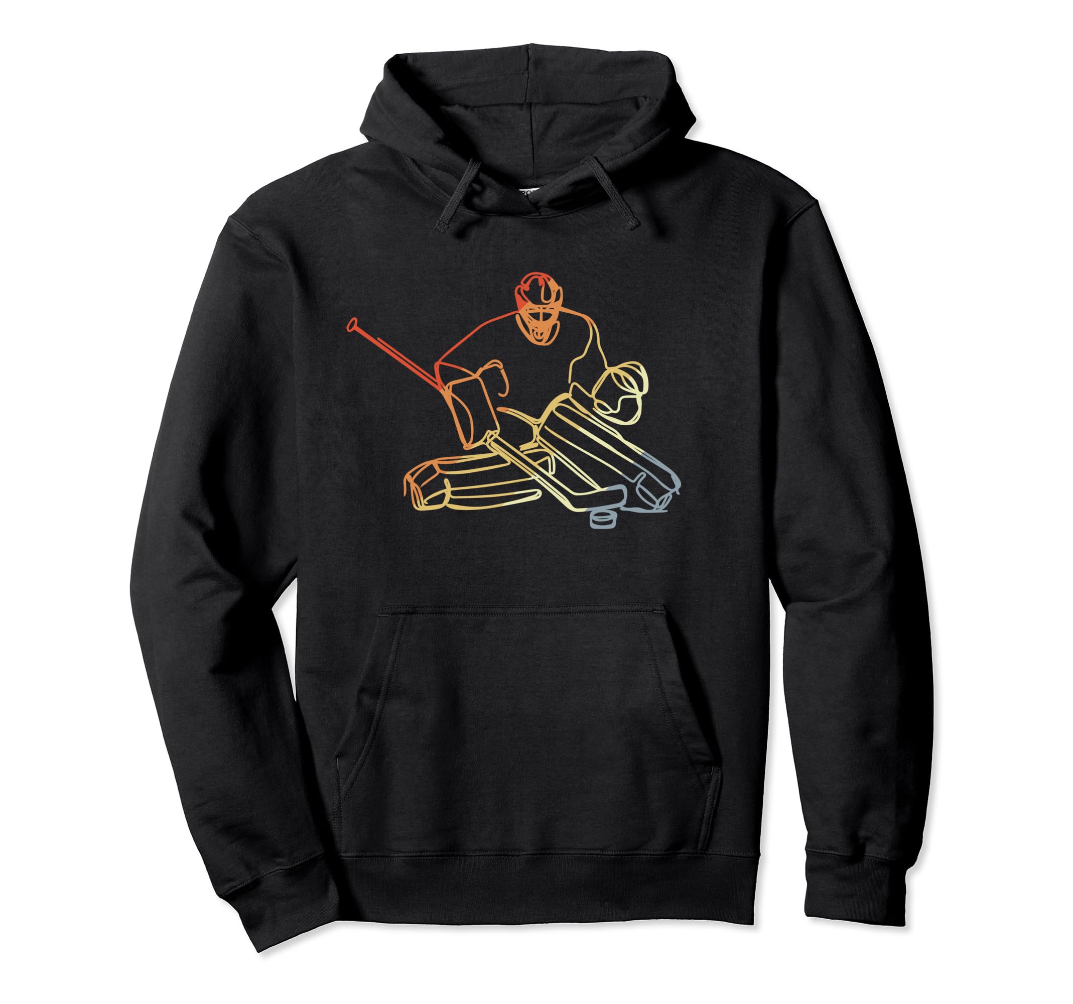 Ice Hockey Goalkeeper Drawing Hoodie - Unique Graphic Men Women