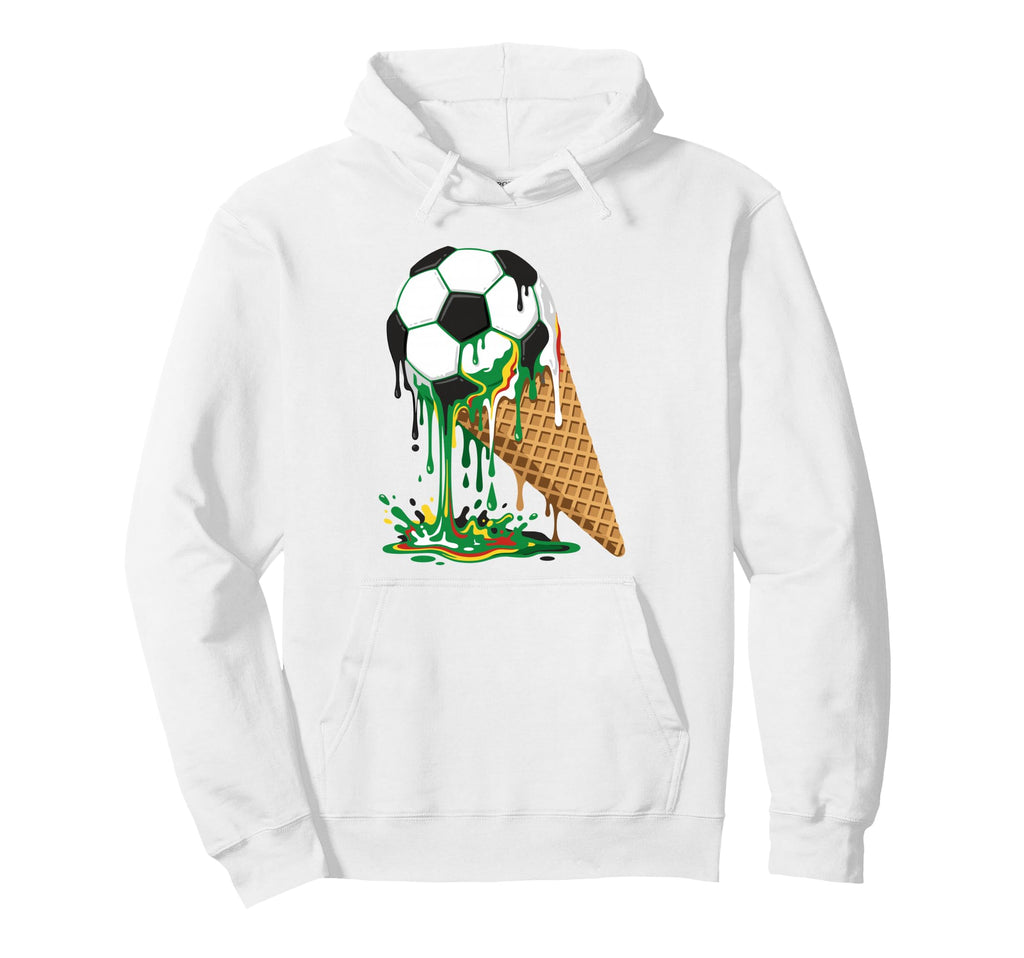 Soccer Ice Cream Dripping Ball Waffle Hoodie - Minimalist Print Men Women