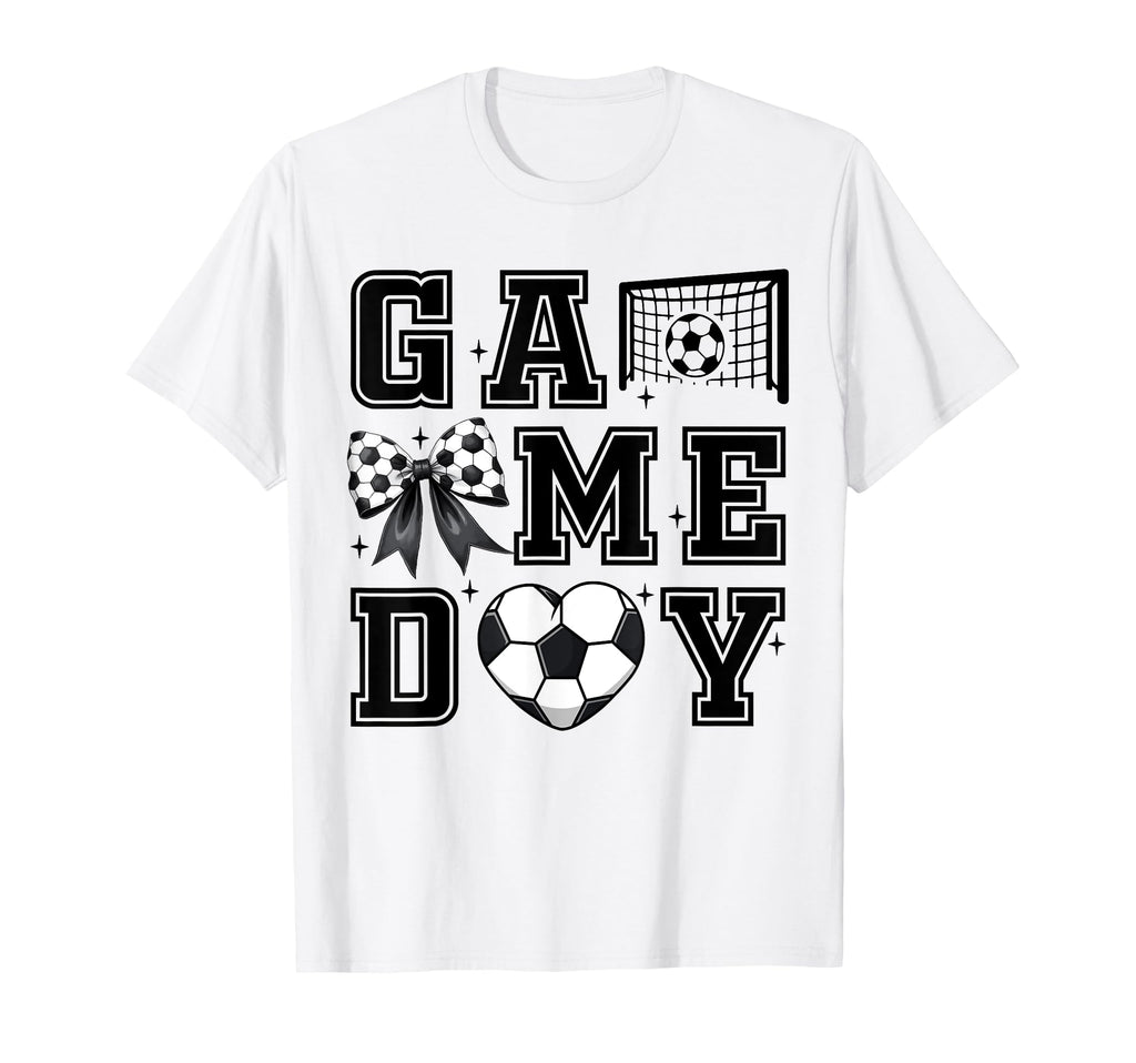 Soccer Coquette Bow Gameday Cheer Mom T-Shirt - Streetwear Style Men Women