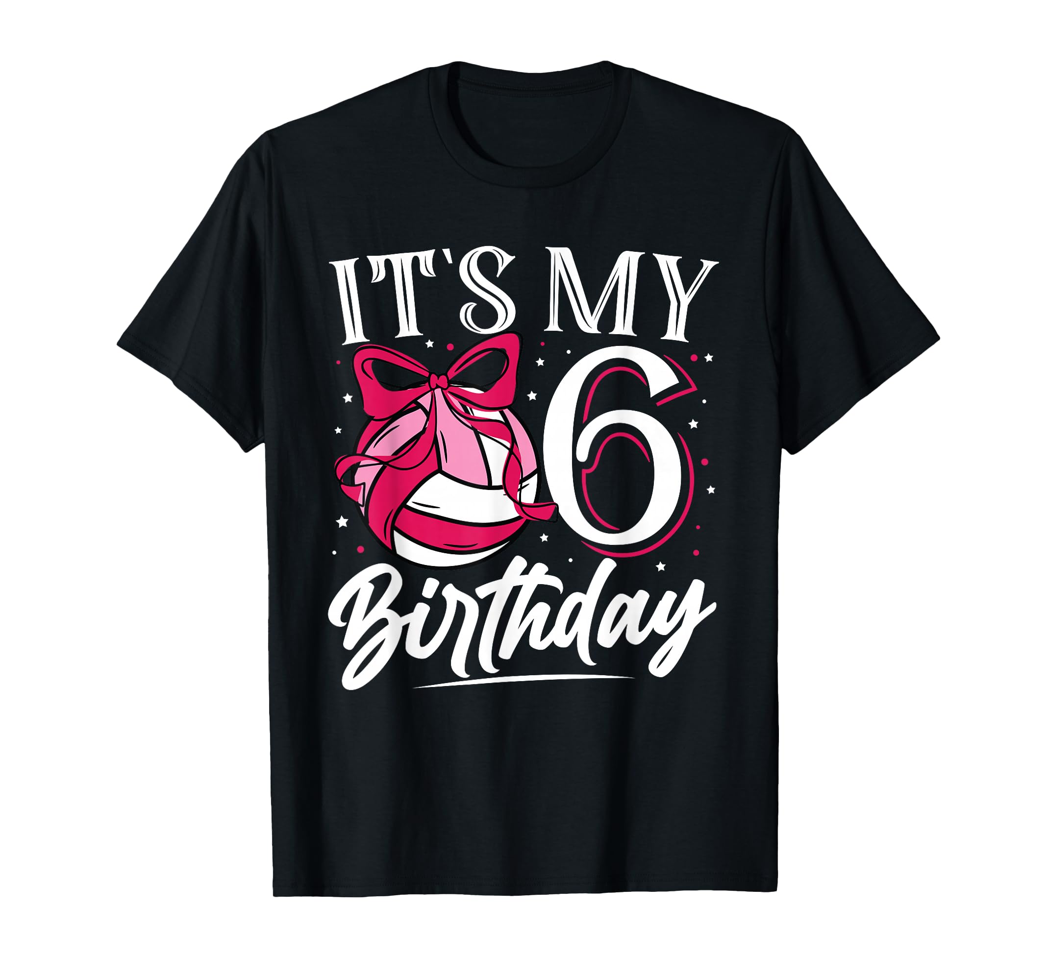 Its My Six 6Th Birthday Volleyball T-Shirt - Minimalist Print for Adults