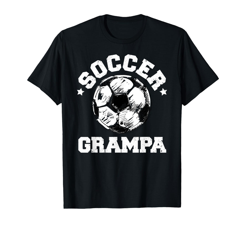 Soccer Grampa Soccer Ball Distressed T-Shirt - Custom Art Print Unisex