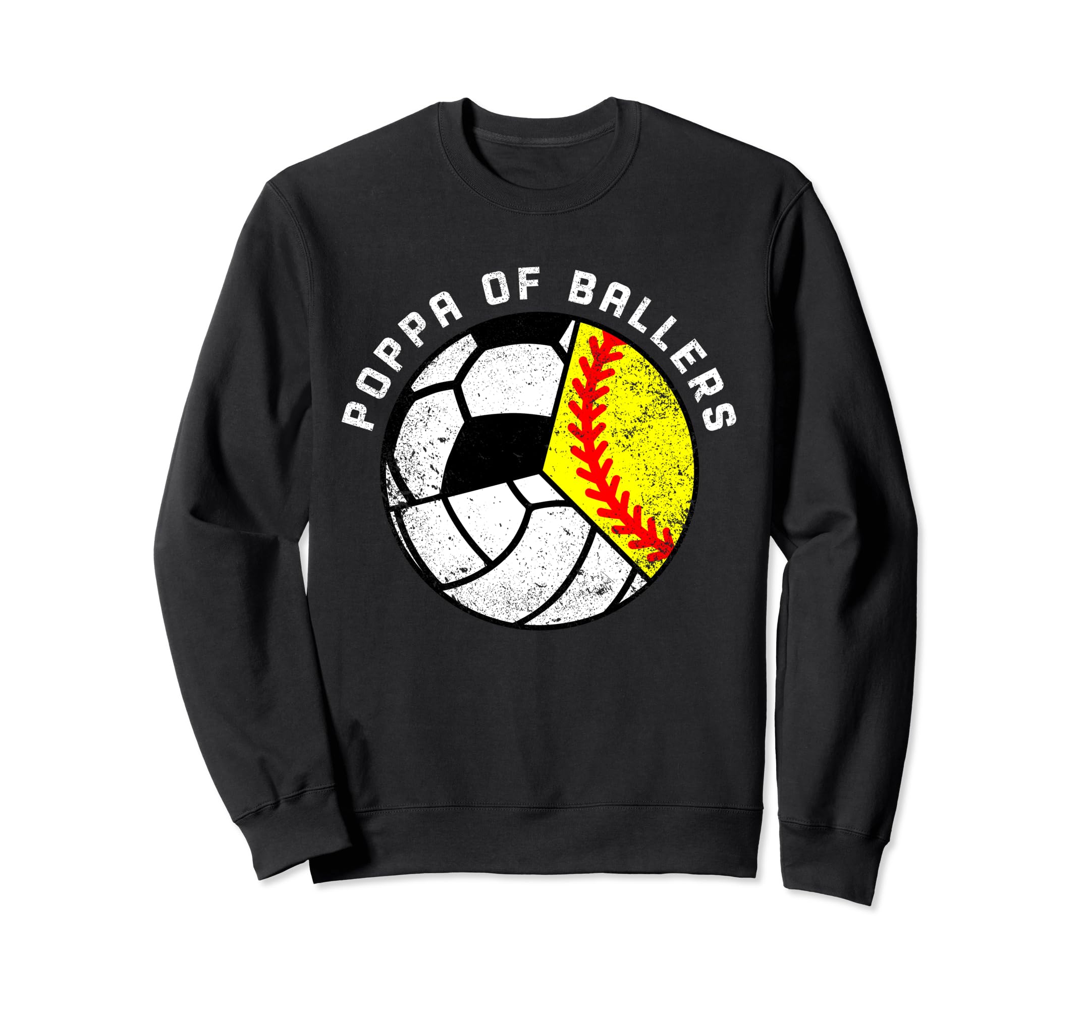 Poppa Ballers Funny Softball Sweatshirt - Streetwear Style for Adults