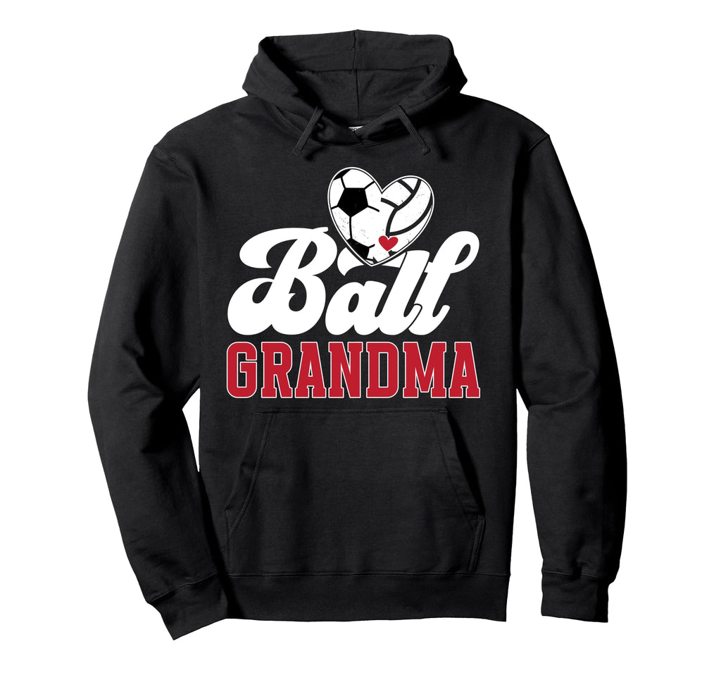 Ball Grandma Heart Soccer Hoodie - Fun Novelty Design for Adults