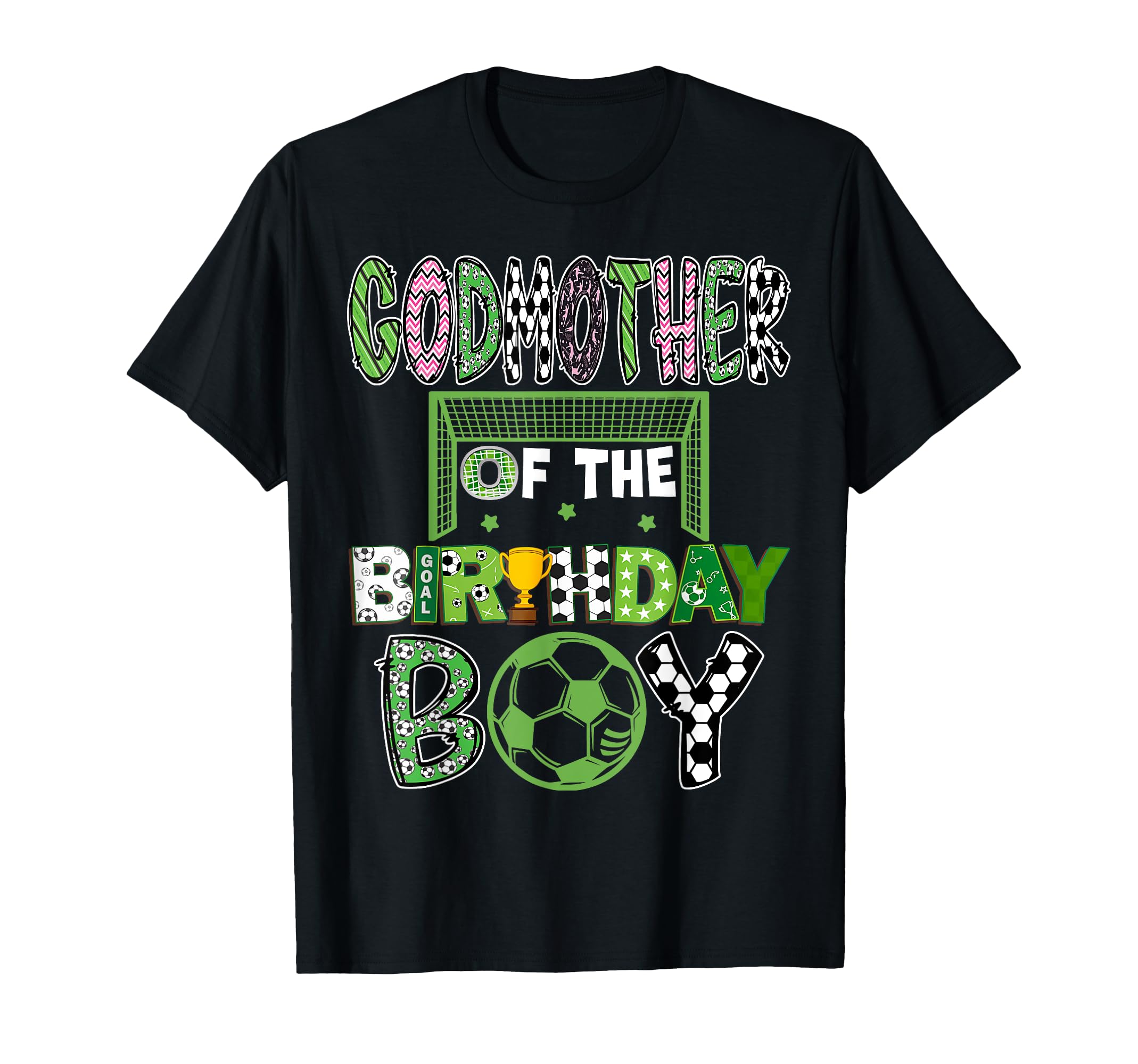 Godmother Birthday Soccer Player T-Shirt - Graphic Print for Adults