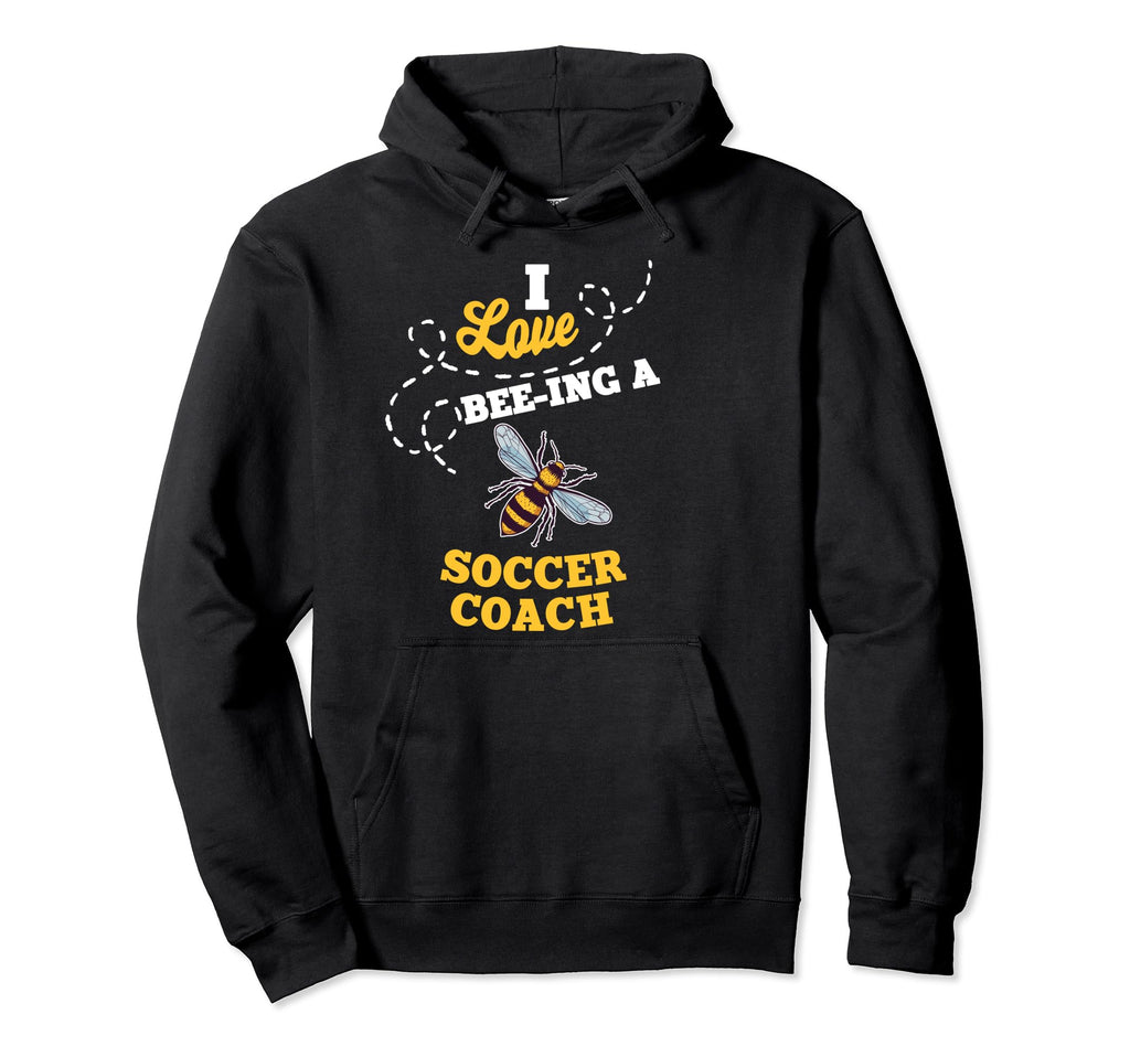 I Love Bee Ing Soccer Coach Honey Bee Job Hoodie - Graphic Print Unisex
