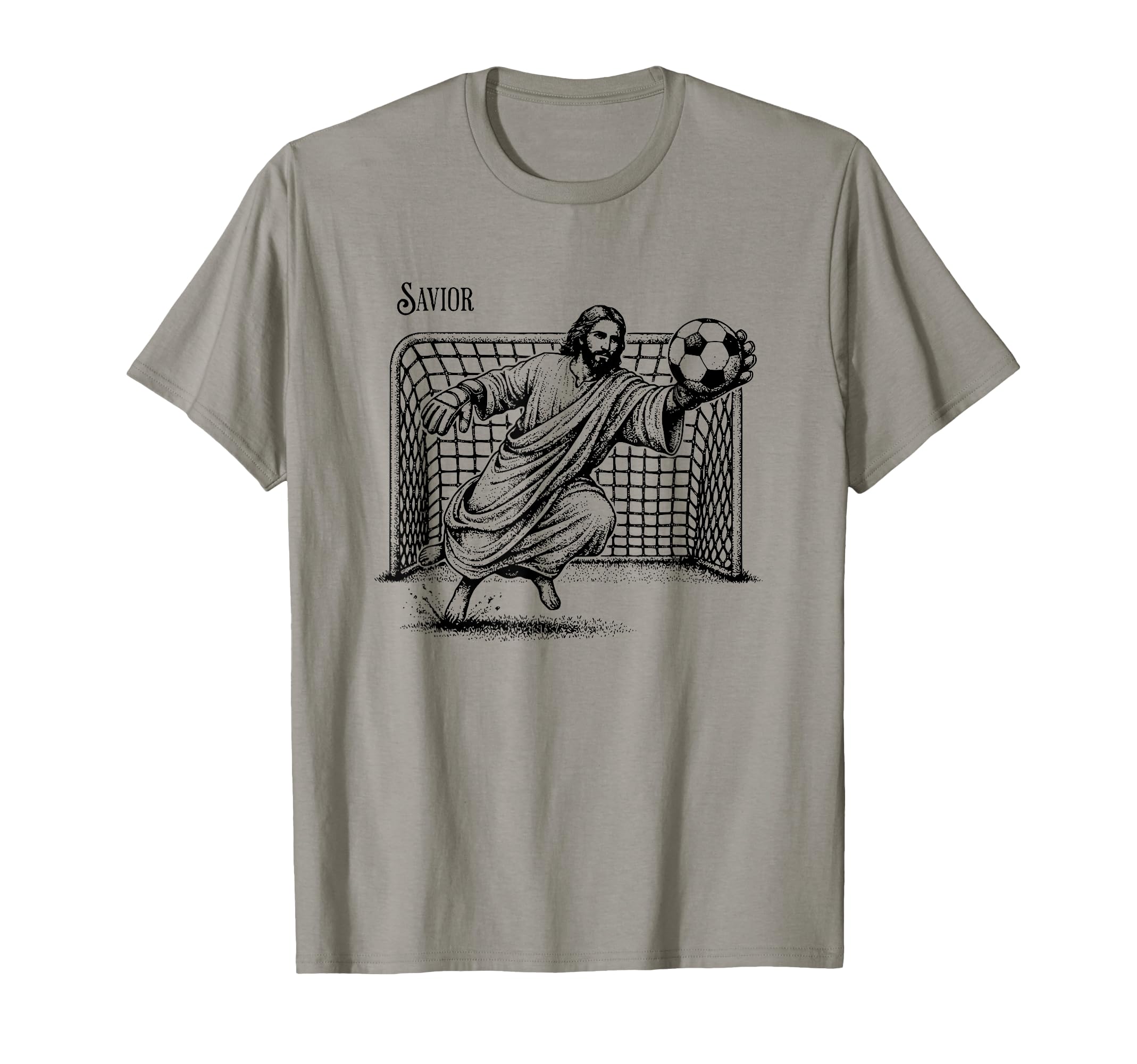 Savior Jesus Saves Football Goalkeeper T-Shirt - Minimalist Print Unisex