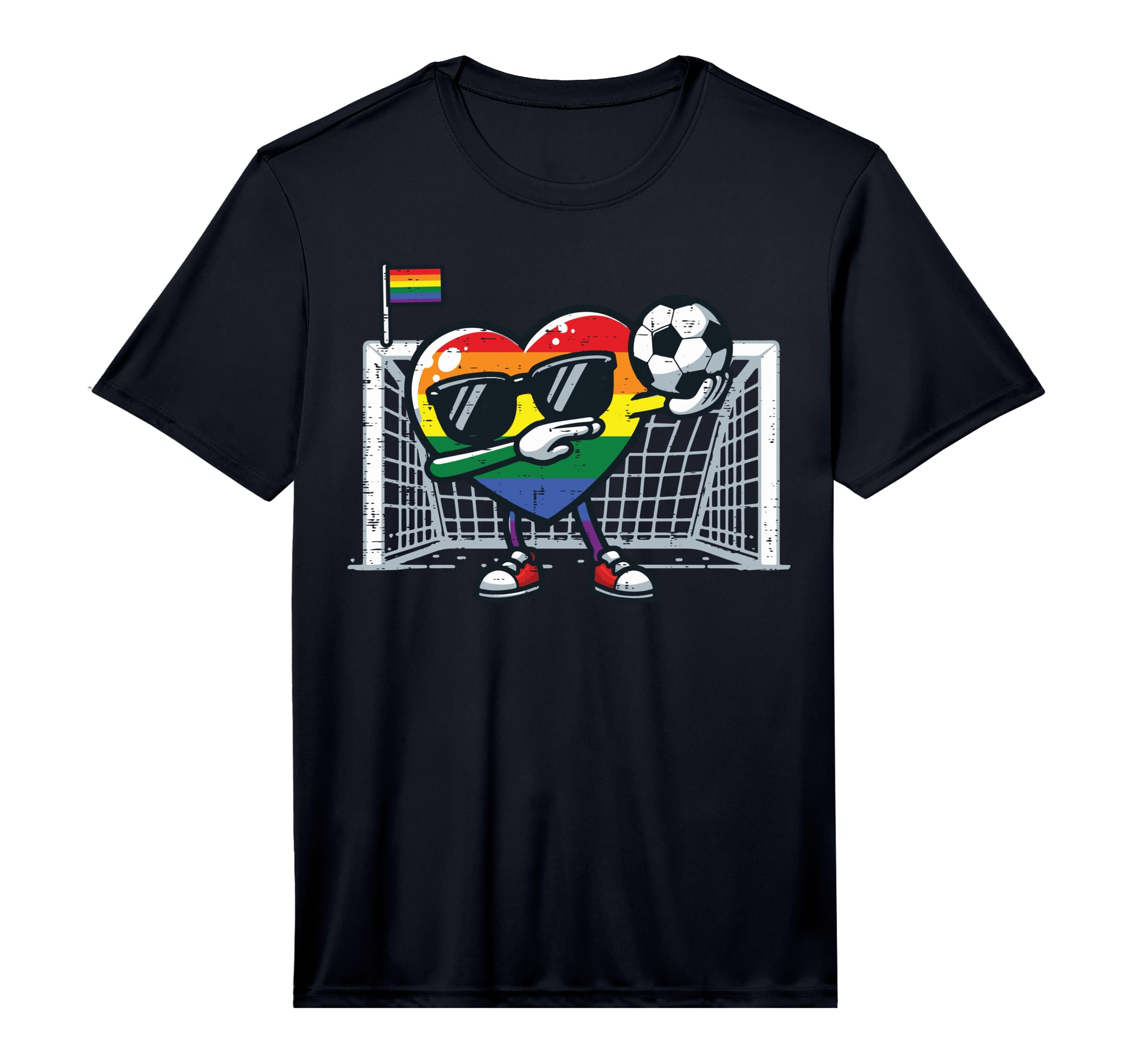 Gay Pride Heart Soccer Lgbtq Ally T-Shirt - Aesthetic Graphic Men Women