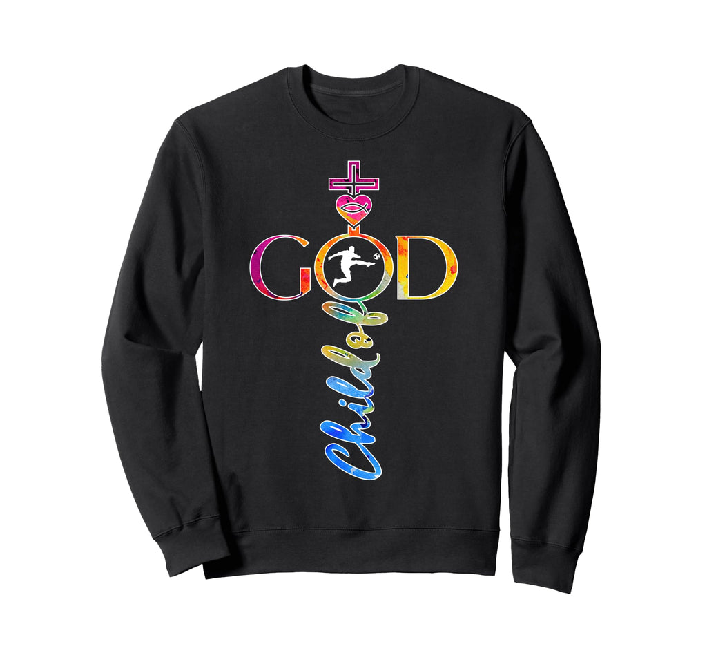Religious Jesus Soccer Child God Sweatshirt - Custom Art Print for Adults