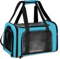 Pet Carrier for Small Medium Cats Puppies up to 15 Lbs, Airline Approved Small Dog Travel Puppy Carrier Soft Sided, Collapsible - Blue
