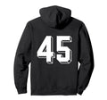 Number 45 Backside 80S 90S Team Jersey Hoodie - Novelty Apparel for Adults