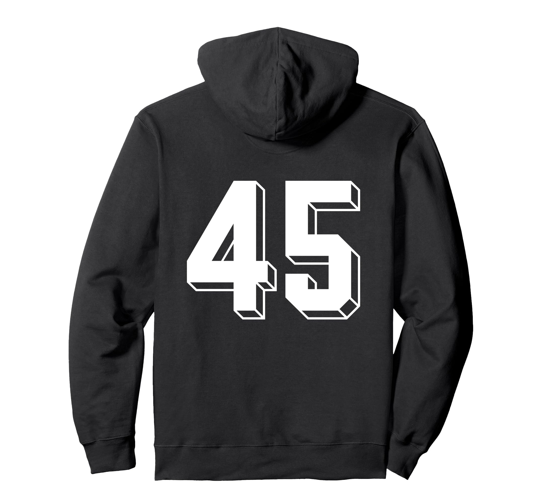 Number 45 Backside 80S 90S Team Jersey Hoodie - Novelty Apparel for Adults