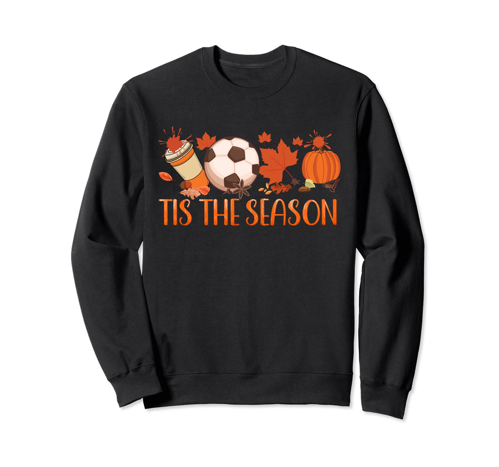 Tis Season Pumpkin Leaf Latte Fall Sweatshirt - Minimalist Print Men Women
