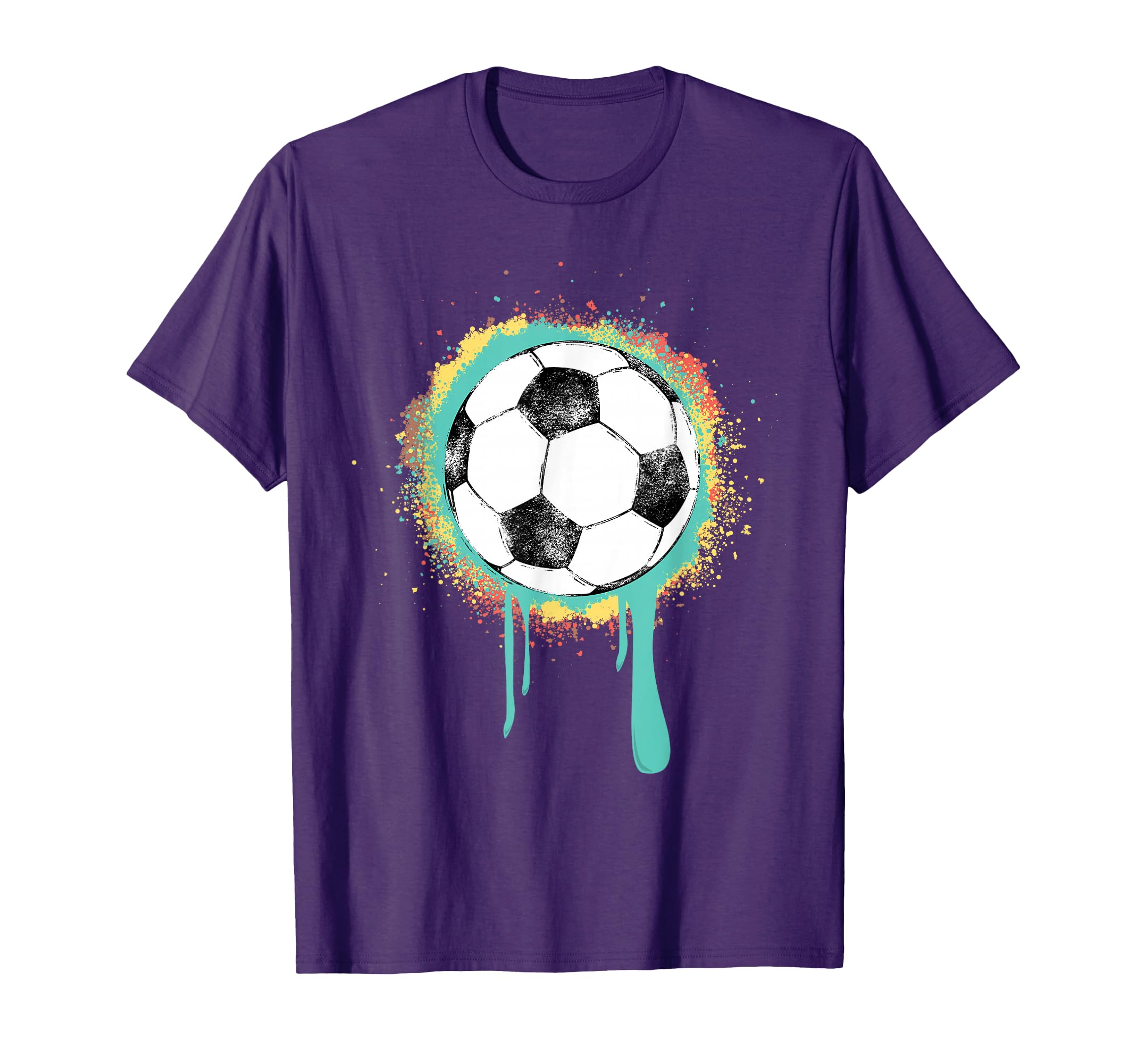Soccer Ball Graffiti Paint T-Shirt - Casual Everyday Wear Unisex