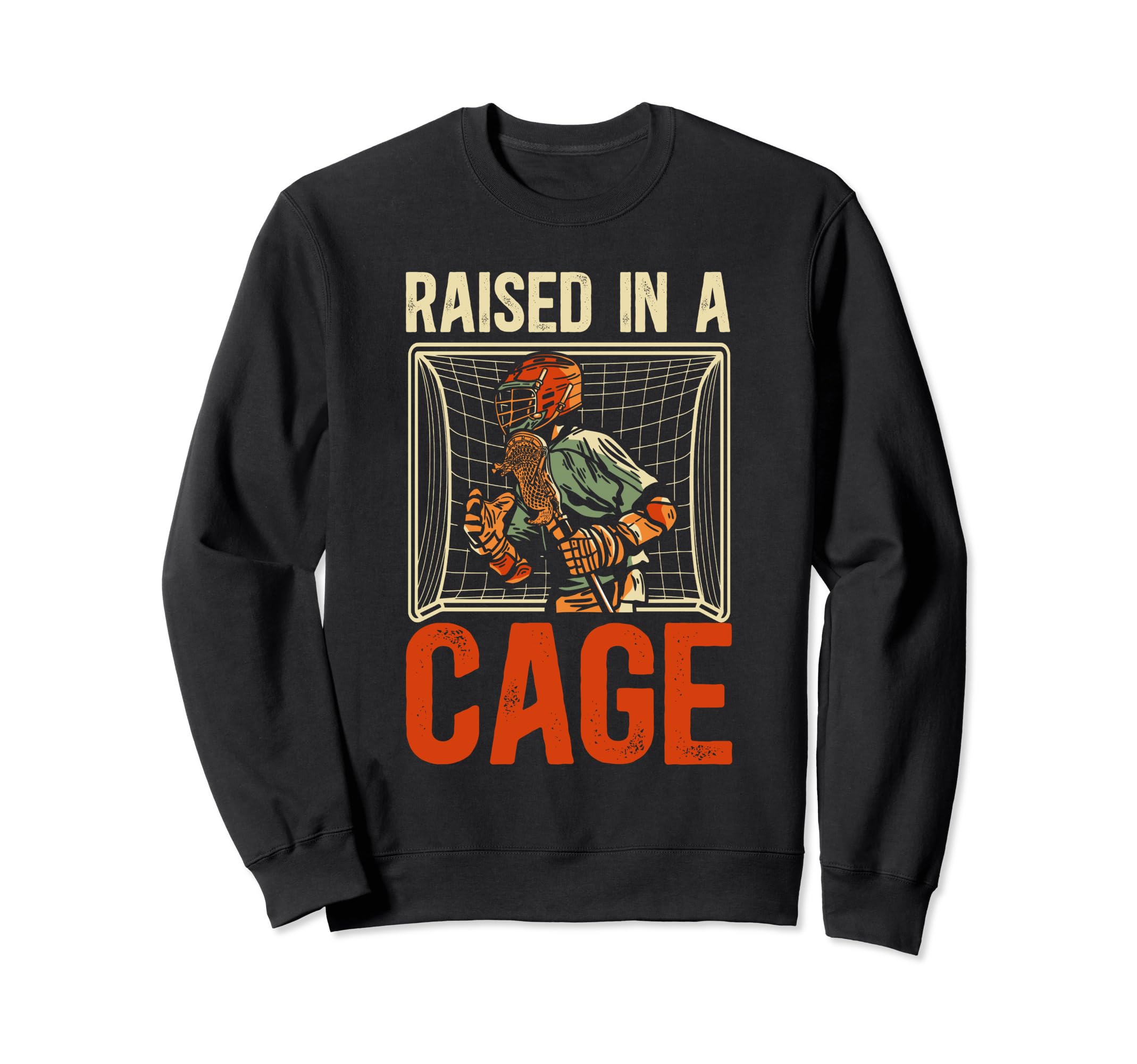 Raised Cage Lacrosse Goalkeeper Lacrosse Sweatshirt - Graphic Print Unisex