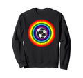 Distressed Lgbtq Soccer Gay Pride Sweatshirt - Minimalist Print for Adults