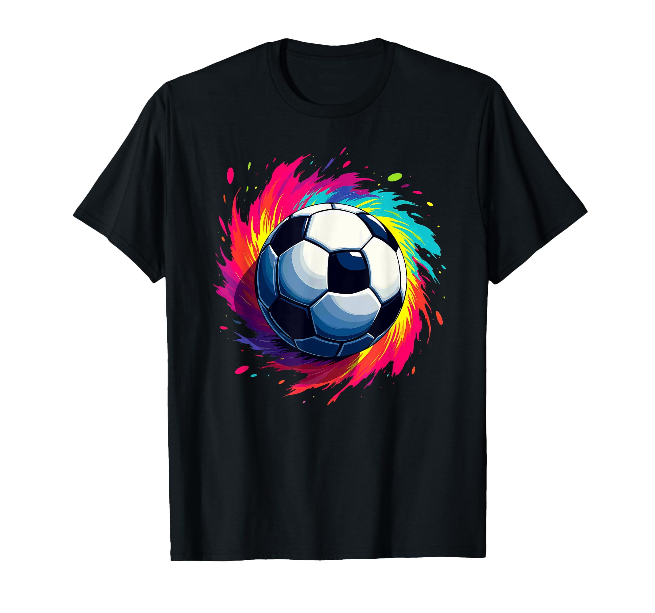 Colorful Tie Dye Soccer Ball T-Shirt - Aesthetic Graphic for Adults