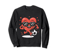 Funny Heart Running Soccer Ball Sweatshirt - Graphic Print Men Women