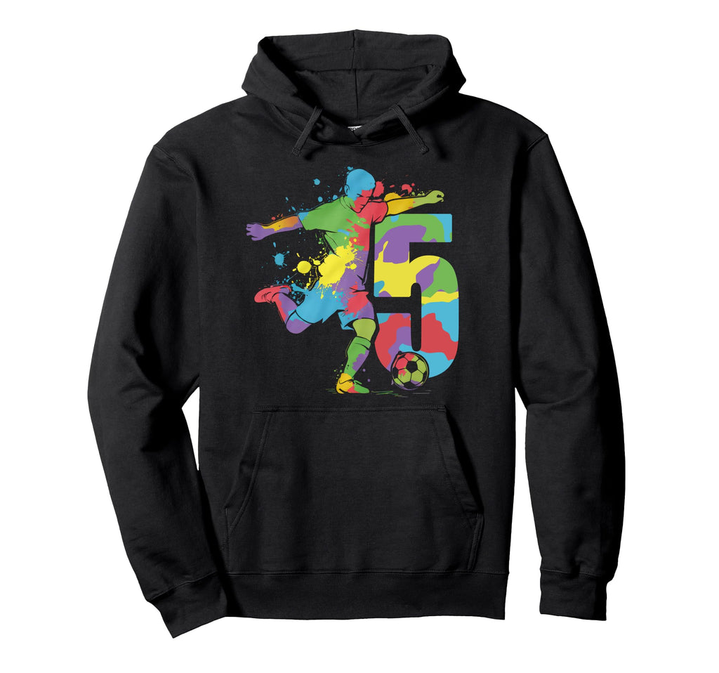 5 Soccer Birthday Gift Soccer Fan Sports Hoodie - Graphic Print Unisex