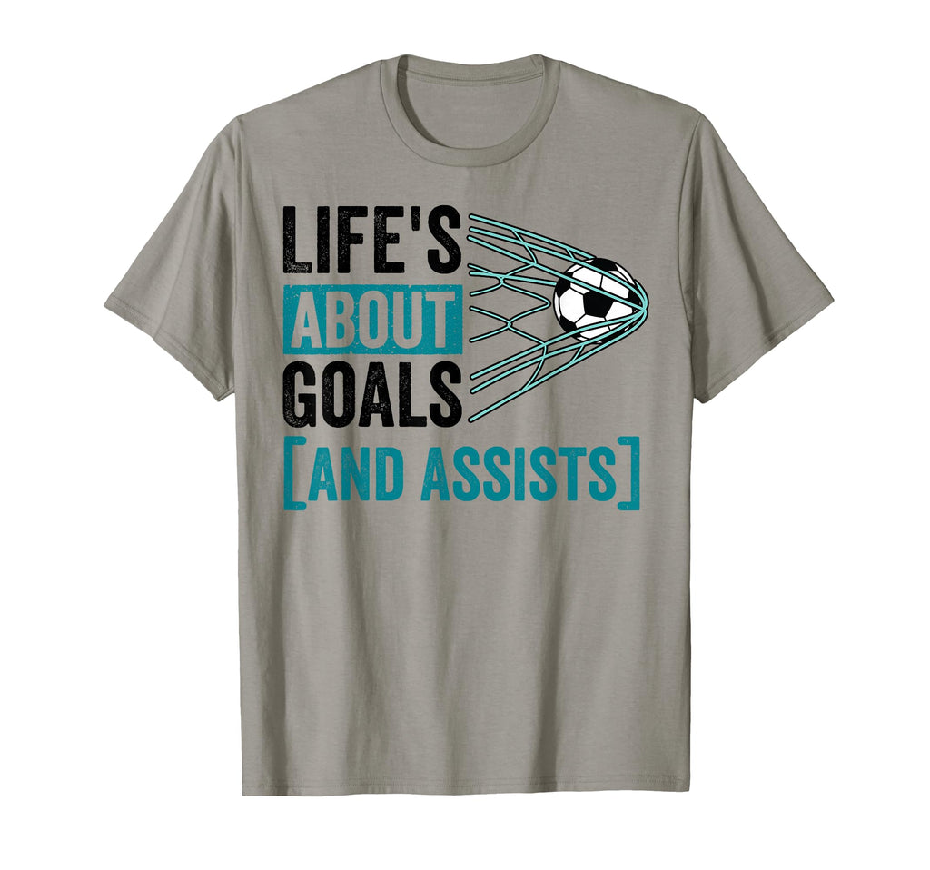Soccer Player Lifes About Goals T-Shirt - Fun Novelty Design for Adults