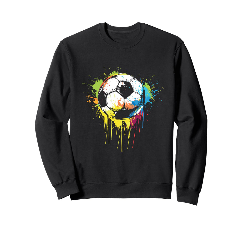 Soccer Ball Paint Splatter Player Sweatshirt - Minimalist Print Men Women