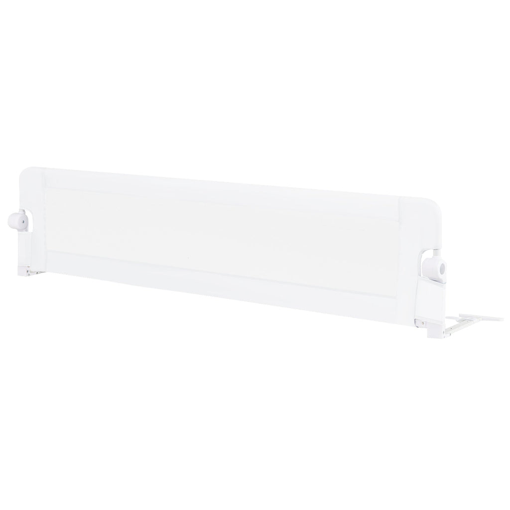71-Inch Foldable Bed Rail Swing Down Baby Bed Guard Rail with Adjustable Safety Strap-White