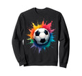 Colorful Splash Art Soccer Sweatshirt - Casual Everyday Wear Unisex