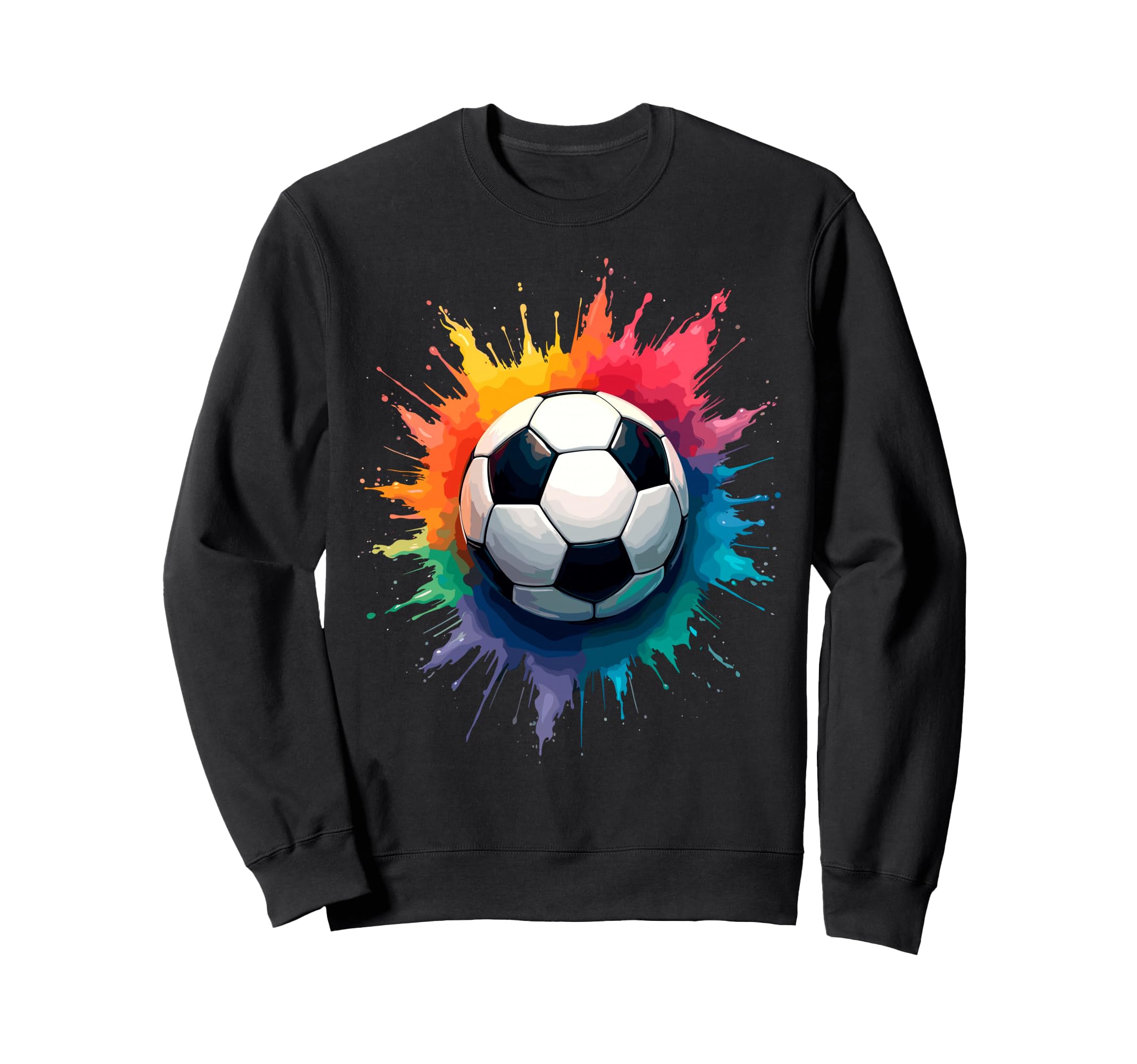 Colorful Splash Art Soccer Sweatshirt - Custom Art Print Men Women