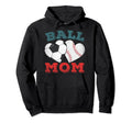 Ball Mom Heart Baseball Soccer Mom Gifts Hoodie - Minimalist Print Unisex