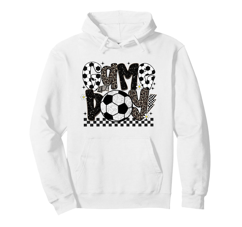 Checkered Soccer Game Day Leopard Soccer Hoodie - Streetwear Style Unisex