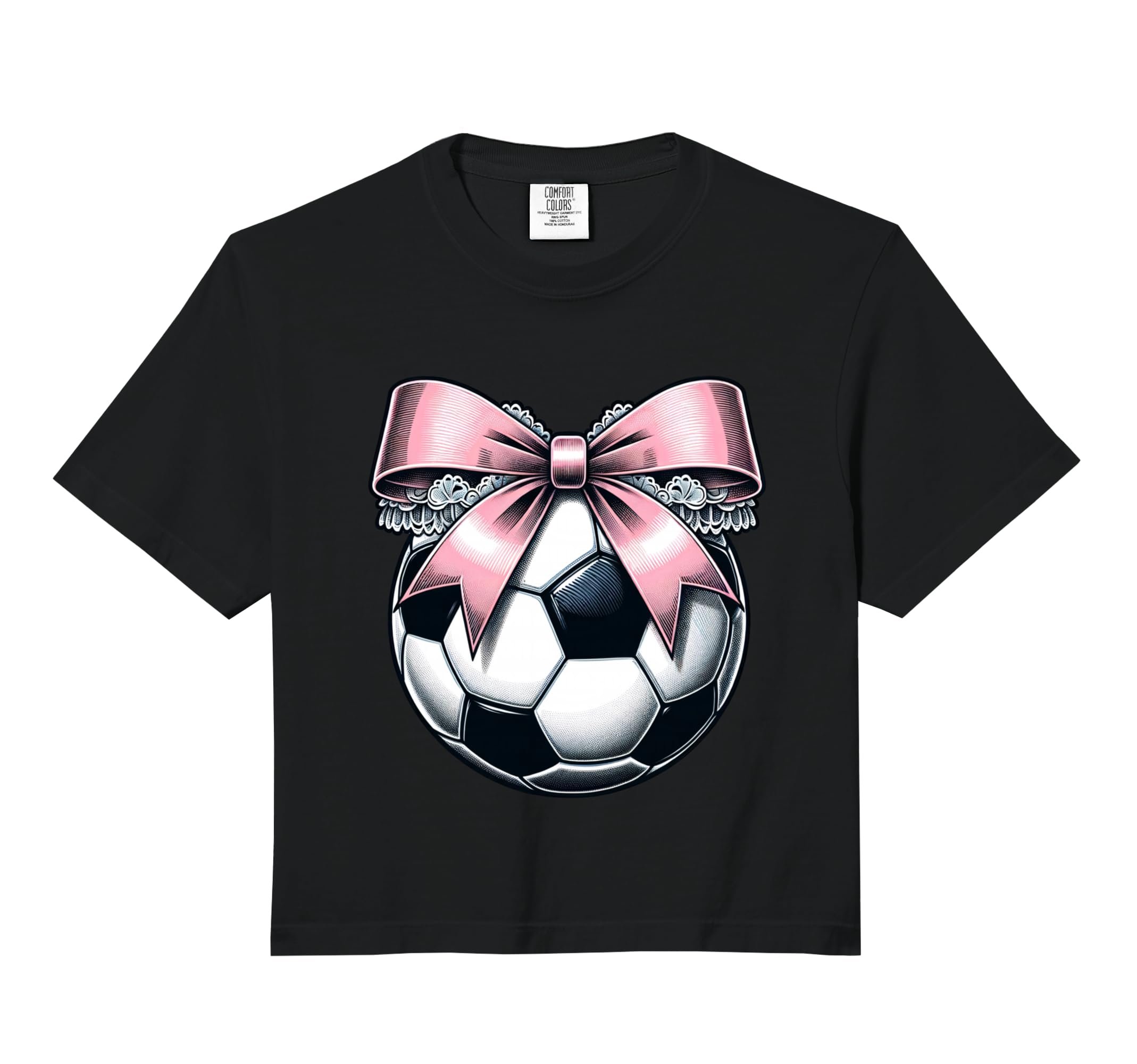 Soccer Coquette Bow Soccer Comfort Colors Hoodie - Graphic Print Unisex