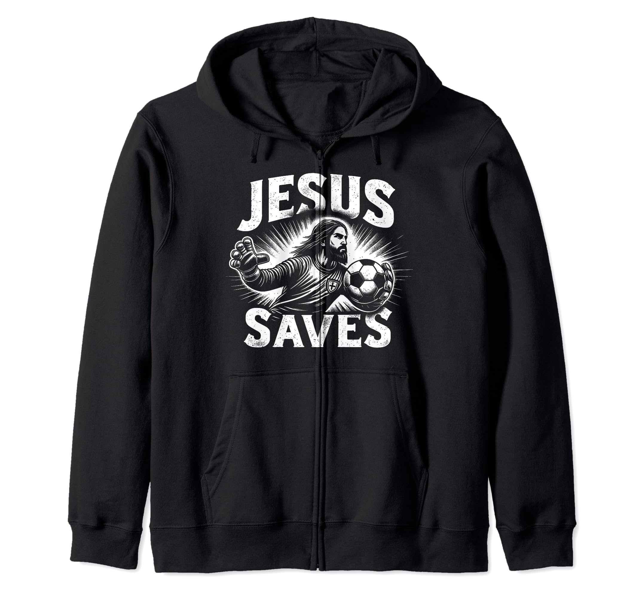 C J S Religious Christian Soccer Sweatshirt - Fun Novelty Design Unisex