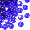 2LB Cobalt Blue Flat Glass Marbles for Vases, Gemstone Beads Vase Filler Decorative Glass Pebbles for Fish Tank, DIY Crafts, Aquarium Decor Rocks