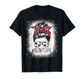 Aunt Life Soccer Messy Bun Bleached T-Shirt - Custom Art Print Unisex