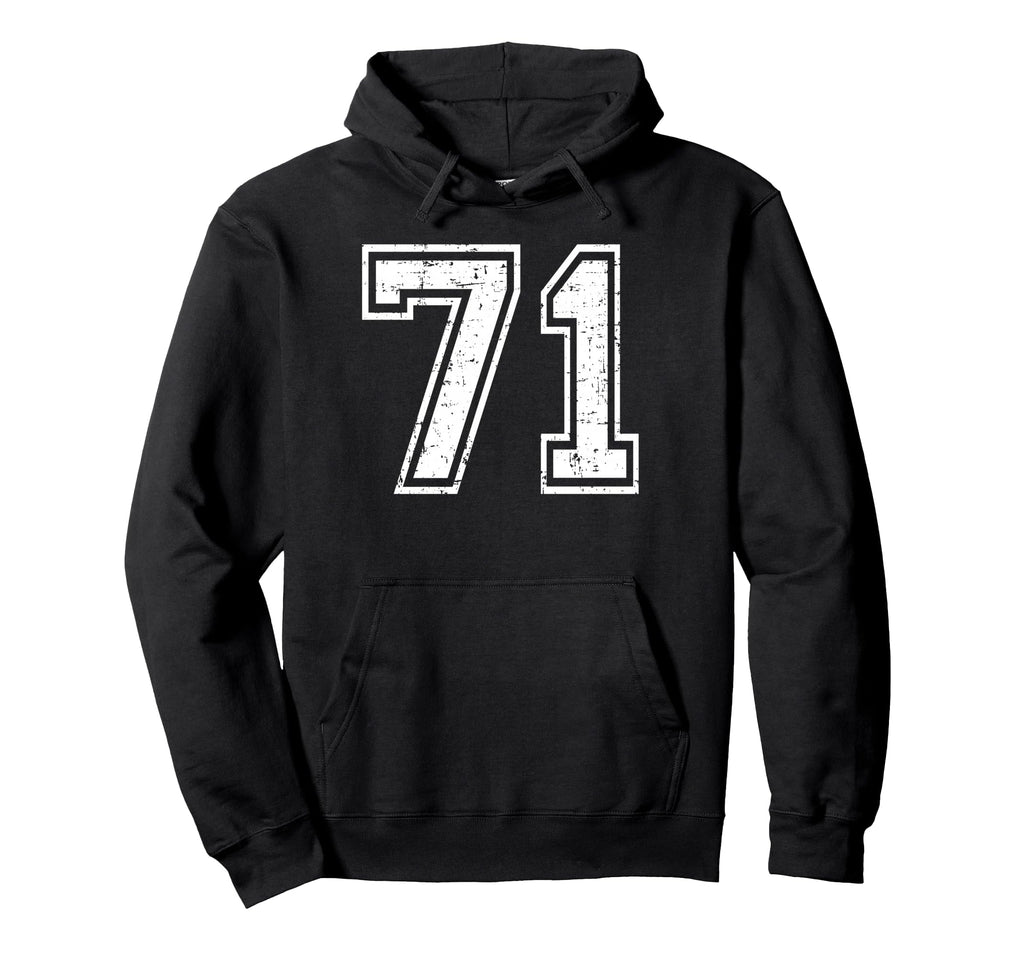 71 Number Seventy One Team Sports Grunge Hoodie - Aesthetic Graphic Unisex