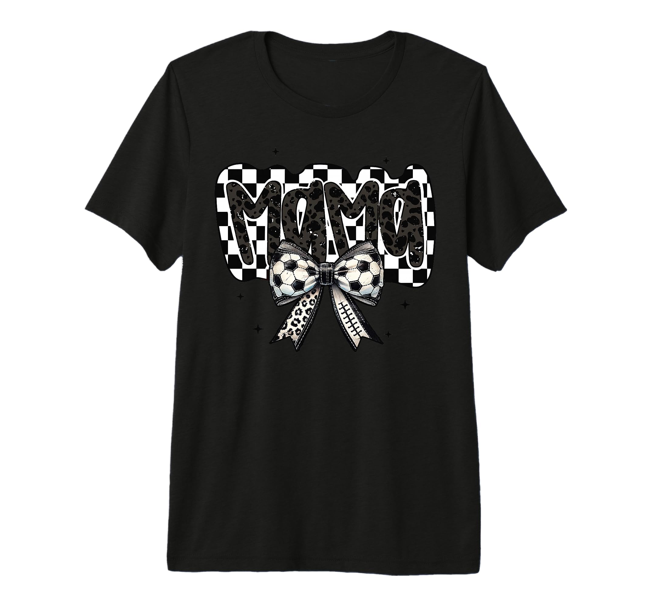 Mama Coquette Bow Game Day Soccer Cheer T-Shirt - Custom Art Print Unisex