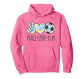 Tie Dye Soccer Teen Peace Love Play Hoodie - Graphic Print for Adults