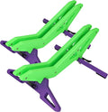 Adjustable Bike Parking Stand Fits 16-29 Inch Bicycles, Compatible with 23c-3.0 Tire Width – Heavy-Duty Plastic, Easy Installation, Stylish Two-Tone Design (Green&Purple(2 Pack))