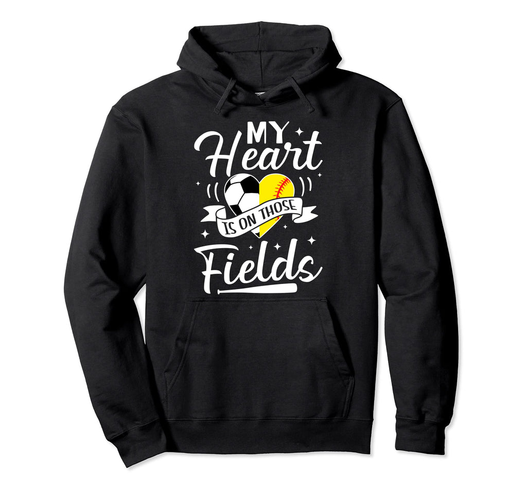 My Heart Is Those Fields Funny Soccer Hoodie - Minimalist Print Men Women
