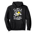 My Heart Is Those Fields Funny Soccer Hoodie - Minimalist Print Men Women
