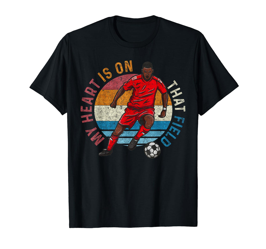 My Heart Is That Field Soccer Player T-Shirt - Custom Art Print for Adults