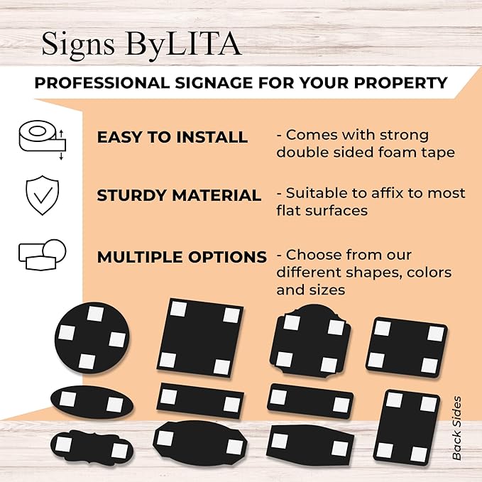 Signs ByLITA Standard Sprinkler Room Sign (Ivory/Dark Brown) - Small 2 Pack