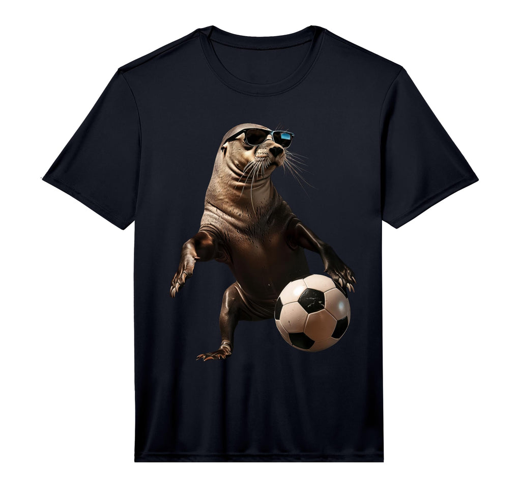 Sea Lion Soccer Performance T-Shirt - Custom Art Print Men Women