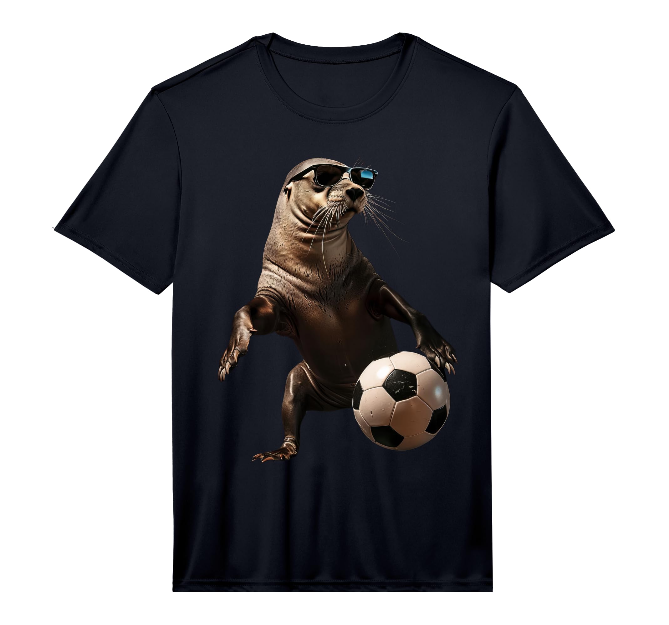 Sea Lion Soccer Performance T-Shirt - Custom Art Print Men Women