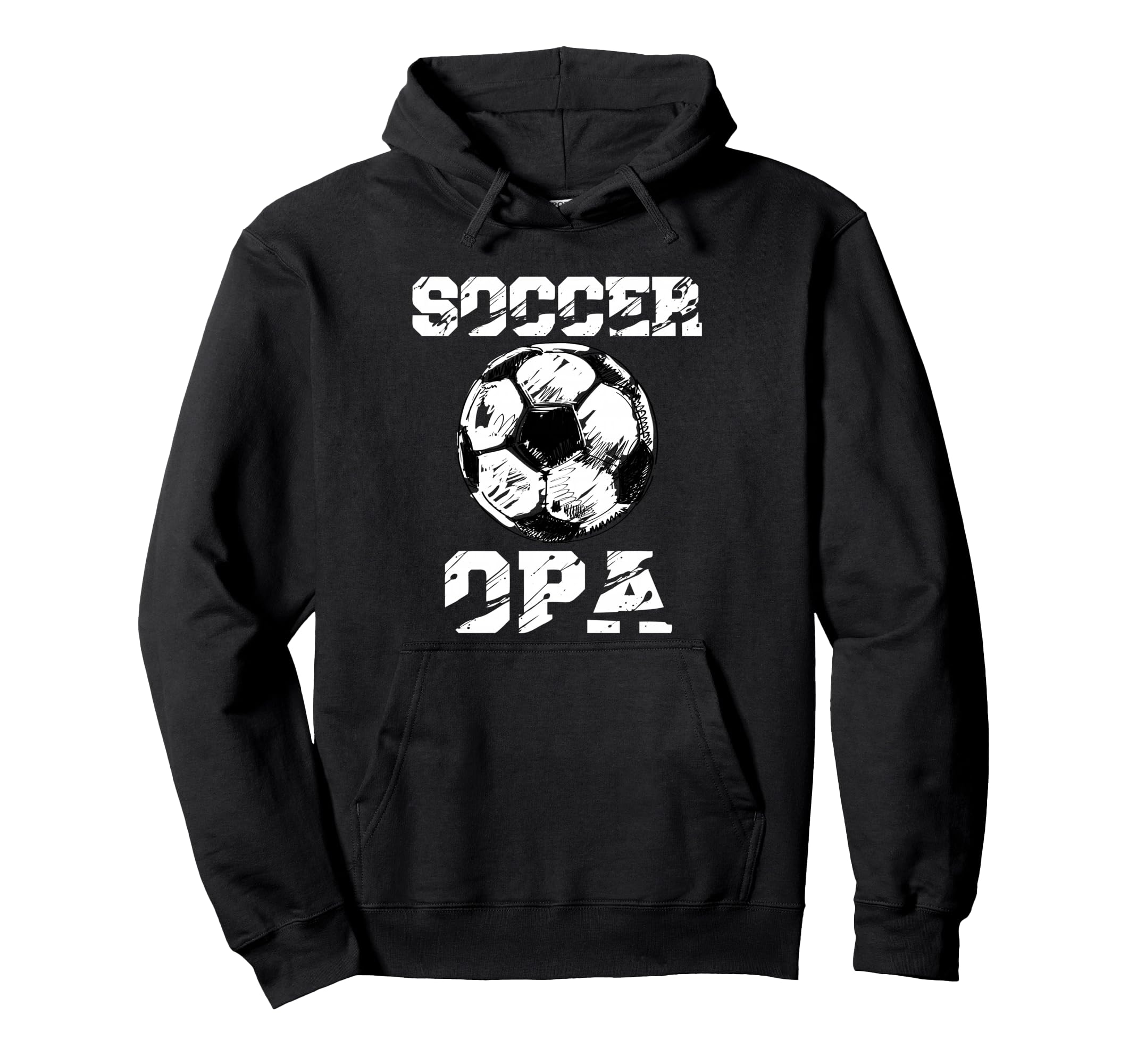 Soccer Opa Distressed Ball Funny Hoodie - Fun Novelty Design Men Women