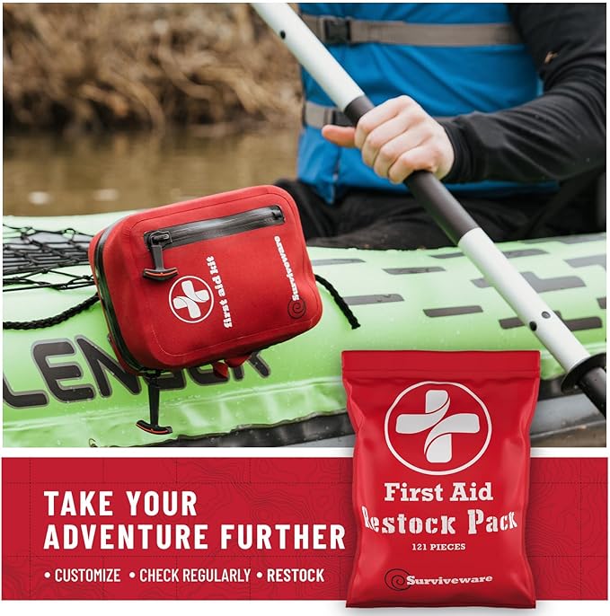 Surviveware Comprehensive Premium Survival First Aid Kit | 98 Pcs Comprehensive Survival Medical Emergency Kit for Travel Camping Gear, Home Essentials Outdoor Emergencies