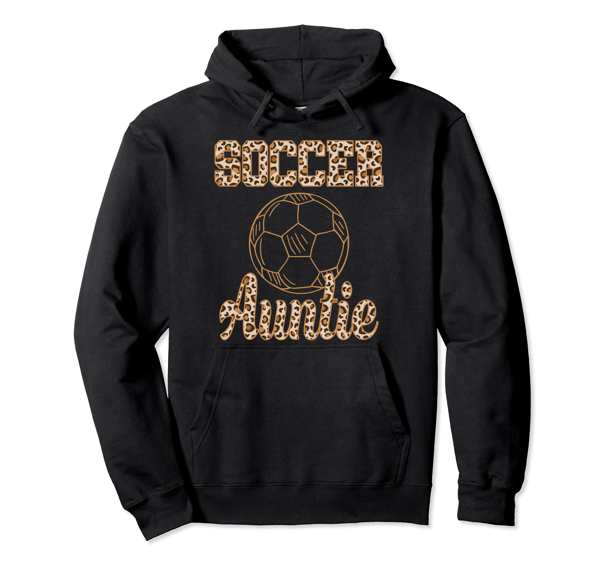 Auntie Soccer Aunt Leopard Cheetah Pattern Hoodie - Graphic Print Men Women