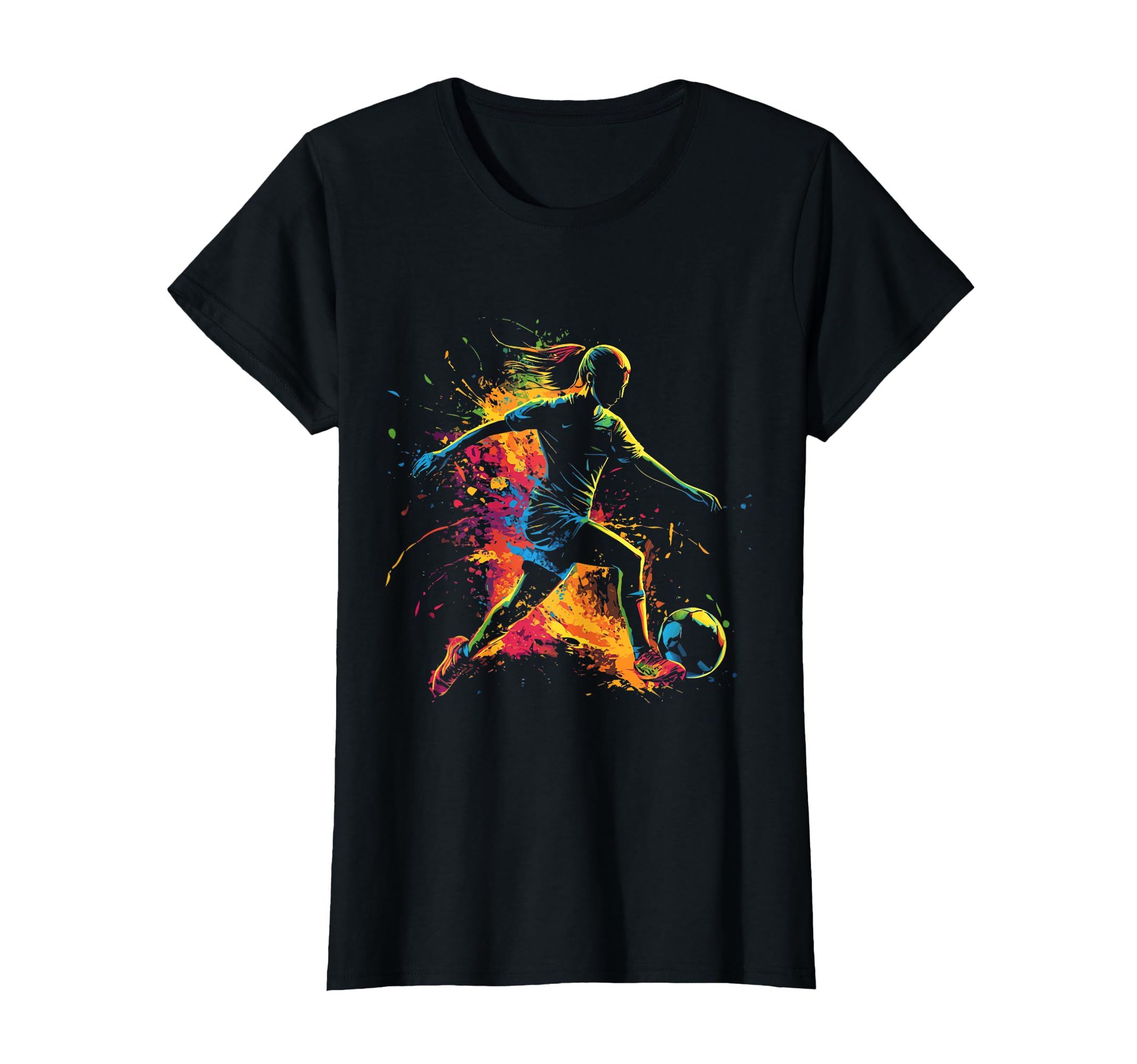 Ball Game Football Paint Splash T-Shirt - Casual Everyday Wear for Adults