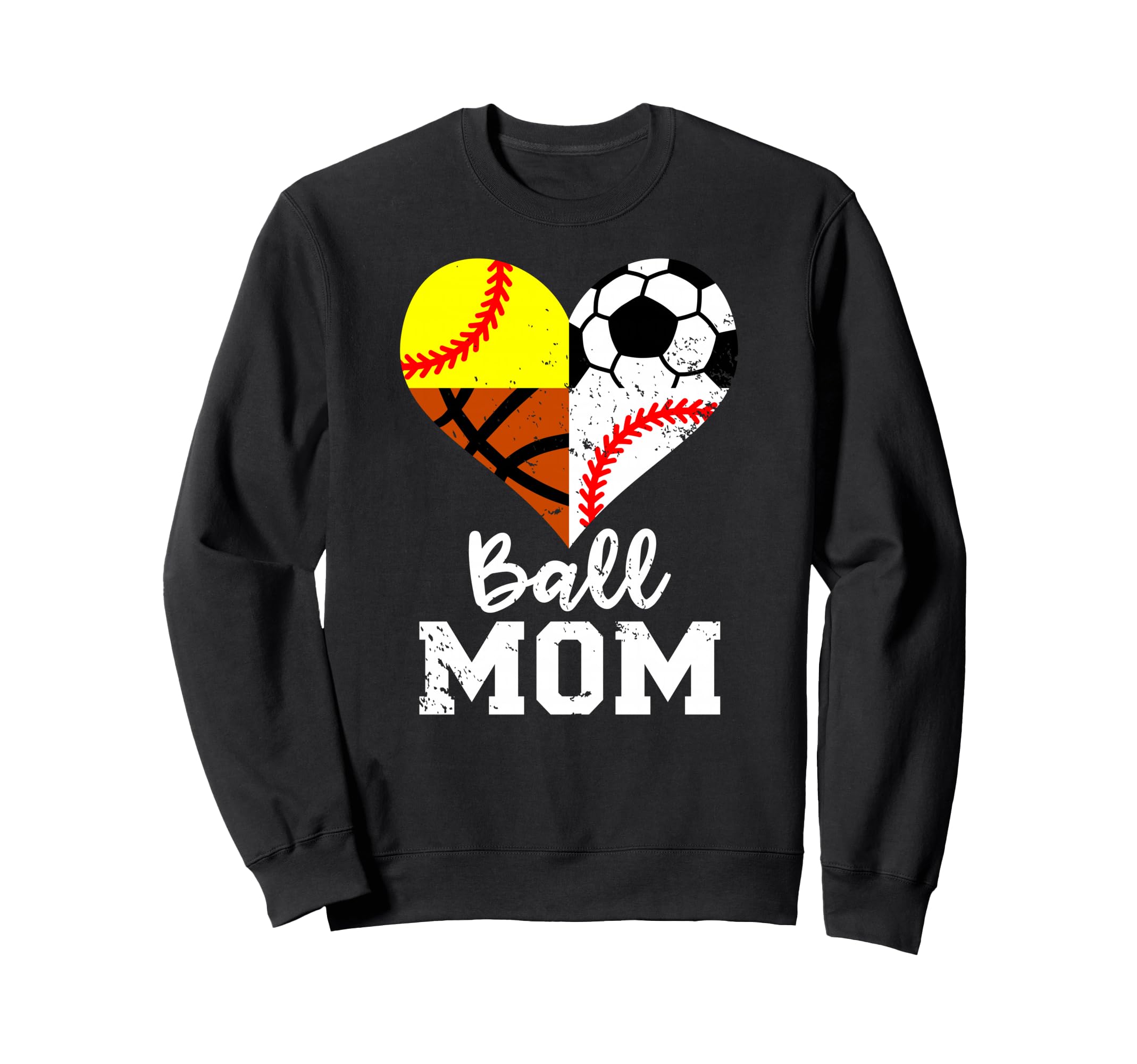 Ball Mom Funny Soccer Baseball Sweatshirt - Aesthetic Graphic Unisex